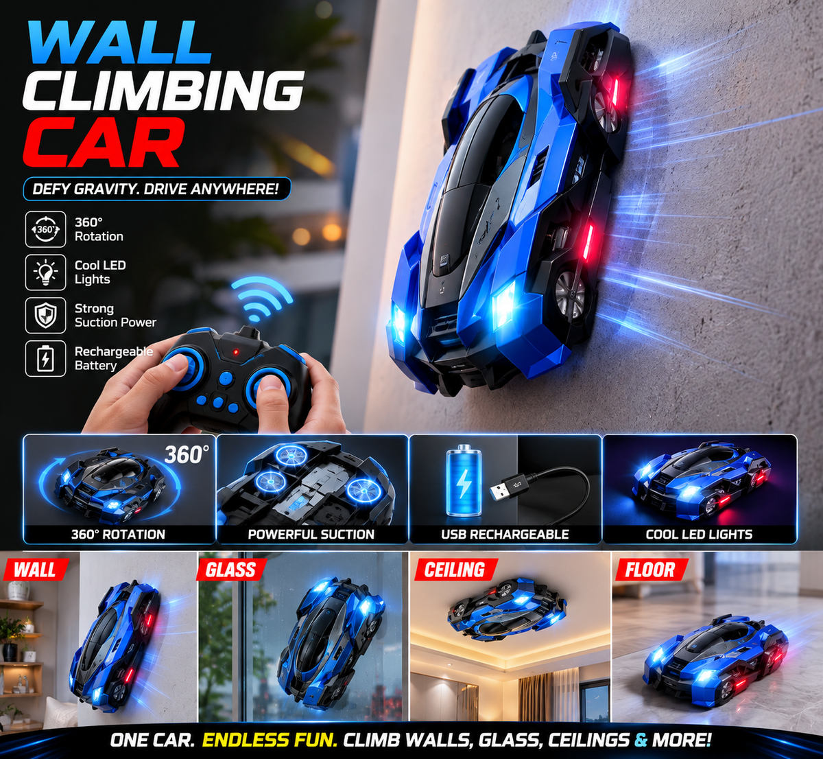 Wall Climbing RC Car